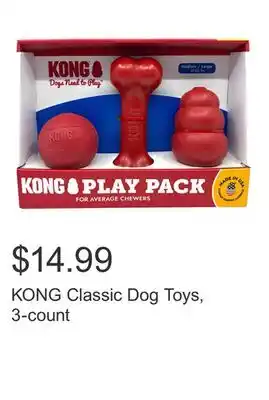 Costco KONG Classic Dog Toys, 3-count offer