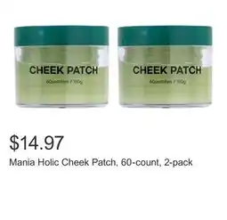 Costco Mania Holic Cheek Patch, 60-count, 2-pack offer