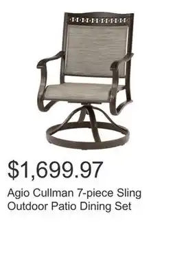 Costco Agio Cullman 7-piece Sling Outdoor Patio Dining Set offer