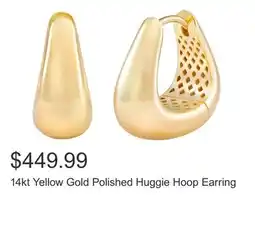 Costco 14kt Yellow Gold Polished Huggie Hoop Earring offer