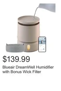 Costco Blueair DreamWell Humidifier with Bonus Wick Filter offer