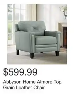Costco Abbyson Home Atmore Top Grain Leather Chair offer