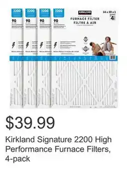 Costco Kirkland Signature 2200 High Performance Furnace Filters, 4-pack offer
