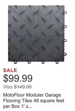 Costco MotoFloor Modular Garage Flooring Tiles 48 square feet per Box 1' x 1' Tiles offer
