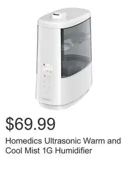 Costco Homedics Ultrasonic Warm and Cool Mist 1G Humidifier offer