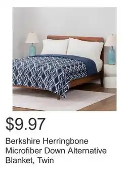 Costco Berkshire Herringbone Microfiber Down Alternative Blanket, Twin offer