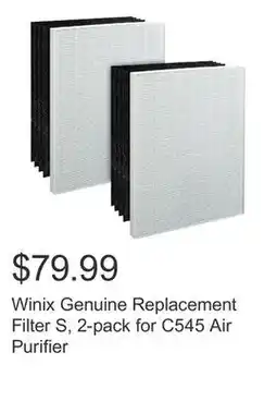 Costco Winix Genuine Replacement Filter S, 2-pack for C545 Air Purifier offer