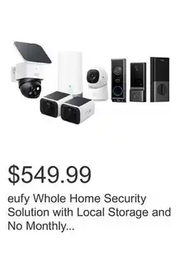 Costco eufy Whole Home Security Solution with Local Storage and No Monthly Fee offer