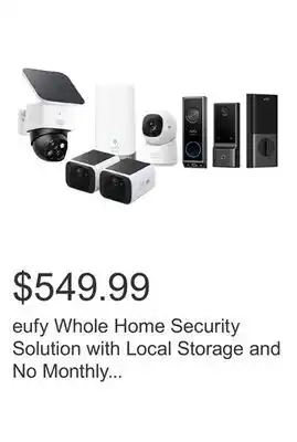 Costco eufy Whole Home Security Solution with Local Storage and No Monthly Fee offer