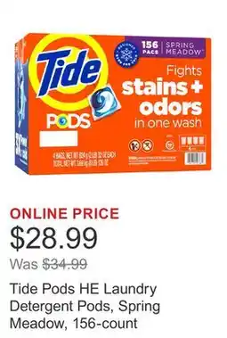 Costco Tide Pods HE Laundry Detergent Pods, Spring Meadow, 156-count offer