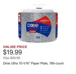 Costco Dixie Ultra 10-1/16 Paper Plate, 186-count offer