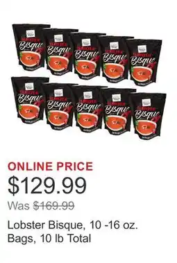 Costco Lobster Bisque, 10 -16 oz. Bags, 10 lb Total offer