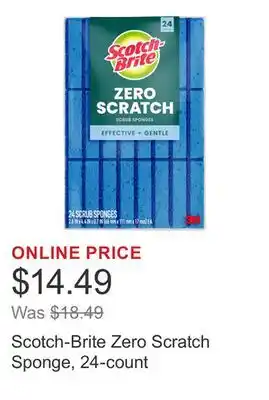 Costco Scotch-Brite Zero Scratch Sponge, 24-count offer