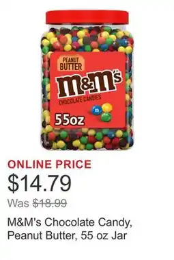 Costco M&M's Chocolate Candy, Peanut Butter, 55 oz Jar offer