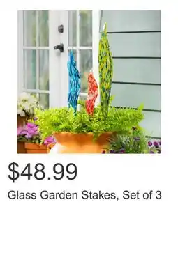 Costco Glass Garden Stakes, Set of 3 offer