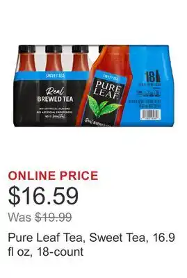 Costco Pure Leaf Tea, Sweet Tea, 16.9 fl oz, 18-count offer