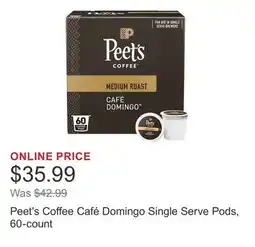 Costco Peet's Coffee Café Domingo Single Serve Pods, 60-count offer