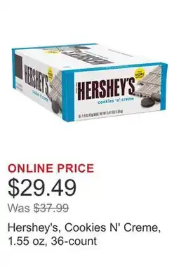 Costco Hershey's, Cookies N' Creme, 1.55 oz, 36-count offer