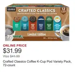 Costco Crafted Classics Coffee K-Cup Pod Variety Pack, 72-count offer