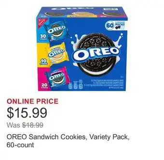 Costco OREO Sandwich Cookies, Variety Pack, 60-count offer