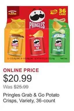 Costco Pringles Grab & Go Potato Crisps, Variety, 36-count offer
