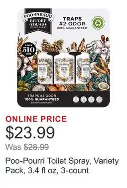 Costco Poo-Pourri Toilet Spray, Variety Pack, 3.4 fl oz, 3-count offer