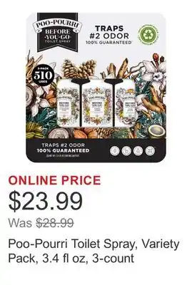 Costco Poo-Pourri Toilet Spray, Variety Pack, 3.4 fl oz, 3-count offer