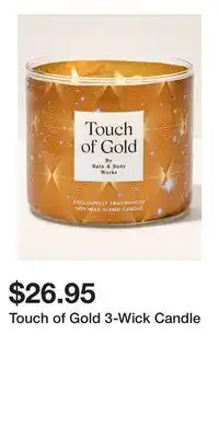 Bath & Body Works Touch of Gold 3-Wick Candle offer