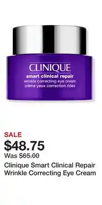 Ulta Beauty Clinique Smart Clinical Repair Wrinkle Correcting Eye Cream offer