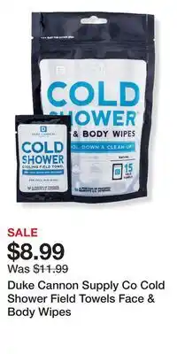 Ulta Beauty Duke Cannon Supply Co Cold Shower Field Towels Face & Body Wipes offer