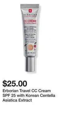 Ulta Beauty Erborian Travel CC Cream SPF 25 with Korean Centella Asiatica Extract offer