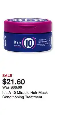 Ulta Beauty It's A 10 Miracle Hair Mask Conditioning Treatment offer