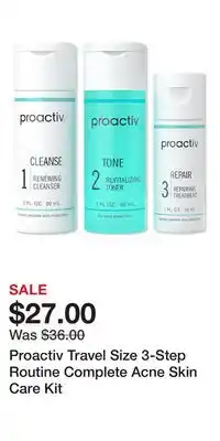 Ulta Beauty Proactiv Travel Size 3-Step Routine Complete Acne Skin Care Kit offer