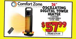 Ollie's 26 OSCILLATING DIGITAL TOWER HEATER offer
