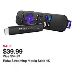 Office Depot Roku Streaming Media Stick 4K offer