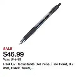 Office Depot Pilot G2 Retractable Gel Pens, Fine Point, 0.7 mm, Black Barrel, Black Ink, Pack Of 36 Pens offer