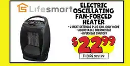 Ollie's LIFESMART ELECTRIC OSCILLATING FAN-FORCED HEATER offer