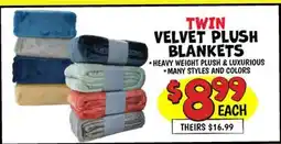 Ollie's TWIN VELVET PLUSH BLANKETS offer