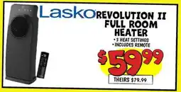 Ollie's LASKO REVOLUTION II FULL ROOM HEATER offer
