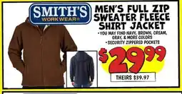 Ollie's SMITH'S WORK WEAR SWEATER FLEECE SHIRT JACKET offer