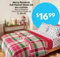 Aldi Merry Moments Full Flannel Sheet Set offer