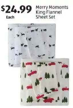 Aldi Merry Moments King Flannel Sheet Set offer