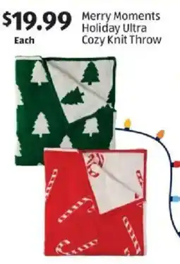 Aldi Merry Moments Holiday Ultra Cozy Knit Throw offer