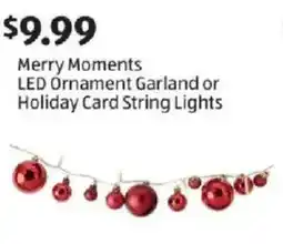 Aldi Merry Moments LED Ornament Garland or Holiday Card String Lights offer