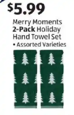 Aldi Merry Moments 2-Pack Holiday Hand Towel Set offer