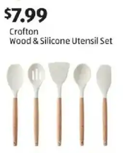 Aldi Crofton Wood & Silicone Utensil Set offer
