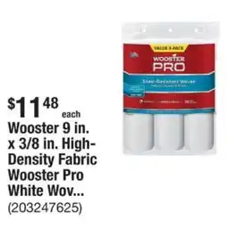 The Home Depot Wooster 9 in. x 3/8 in. High- Density Fabric Wooster Pro White Wov... offer