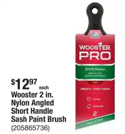 The Home Depot Wooster Nylon Angled Short Handle Sash Paint Brush offer