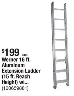 The Home Depot Werner Aluminum Extension Ladder (15 ft. Reach Height) wi... offer