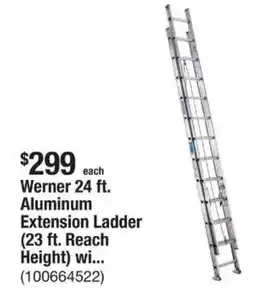 The Home Depot Werner Aluminum Extension Ladder (23 ft. Reach Height) wi... offer